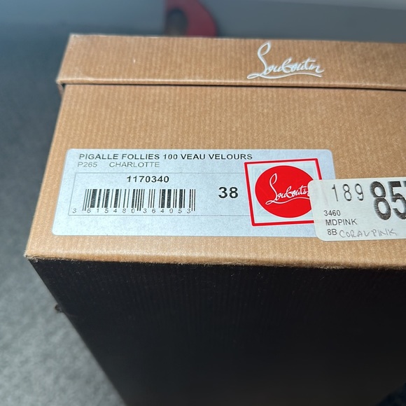 Christian Louboutin Suede Pigalle Coral Pink size 38 - Picture 6 of 6